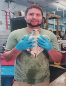 Vet student with turtle